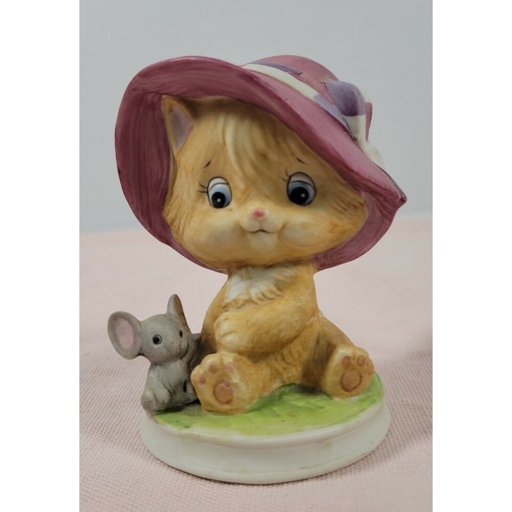 Vintage Lefton China Cat Mouse Figurine hand painted